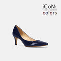 2024AW：iCoN COLORS：ポインテッドトゥ エナメル パンプス（C76531）クラシックネイビー/mamian（マミアン）