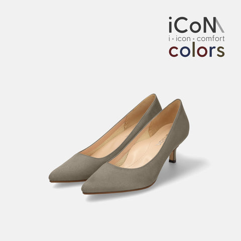 2024AW：iCoN COLORS：ポインテッドトゥ スエード パンプス（C57172）グレージュS/mamian（マミアン）