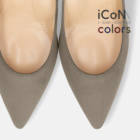 Basic Item SALE10%OFF：2024AW：iCoN COLORS：ポインテッドトゥ スエード パンプス（C76532）グレージュS/mamian（マミアン）