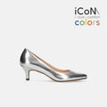 15%OFF：2025SS：iCoN COLORS：ポインテッドトゥ スムース パンプス（C57173）シルバー/mamian（マミアン）