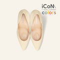 15%OFF：2025SS：iCoN COLORS：ポインテッドトゥ スムース パンプス（C9043）チャイ/mamian（マミアン）