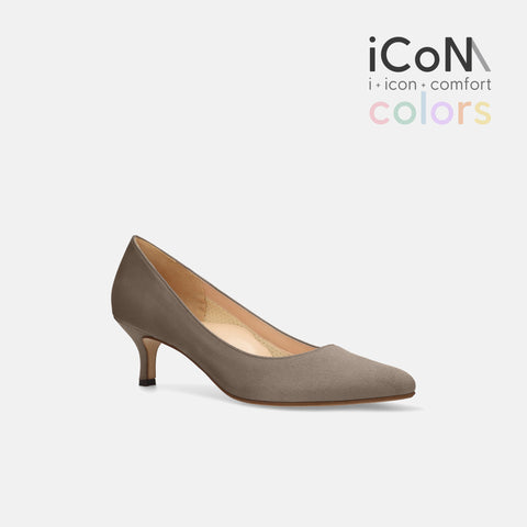 20%OFF：2025AW：iCoN COLORS：ポインテッドトゥ スエード パンプス（C57172）グレージュS/mamian（マミアン）