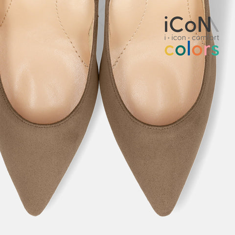20%OFF：2025AW：iCoN COLORS：ポインテッドトゥ スエード パンプス（C76532）トープS/mamian（マミアン）