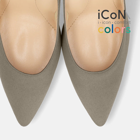 30%OFF：iCoN COLORS：ポインテッドトゥ スエード パンプス（C9042）グレージュS/mamian（マミアン）