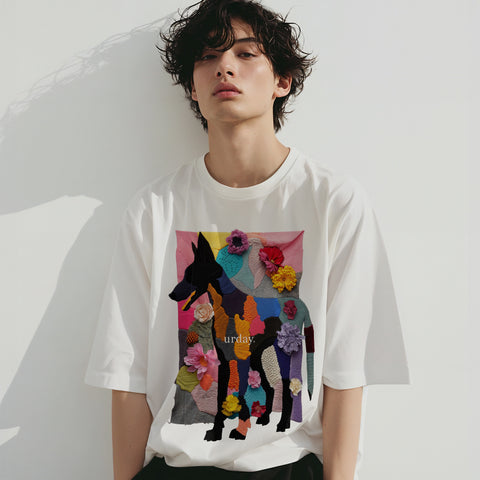 urday【Animal／trompe l'oeil】トロンプルイユ フォトTシャツ（6824948）ホワイト/urday（マミアン）