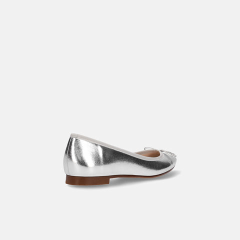 10% OFF: 2024SSBI: Pointed Toe Flat Ballet Shoes (1333) Silver