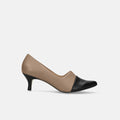 2026AWBI：ポインテッドトゥ 切替 パンプス（5154）ベージュ/C/mamian（マミアン）