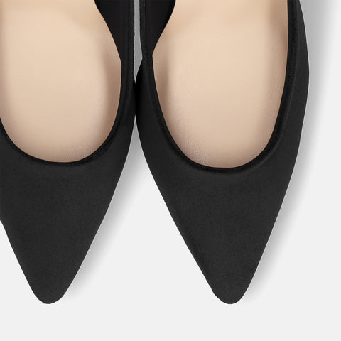 2025AW：ポインテッドトゥ スエードパンプス（S7610）ブラックS/mamian（マミアン）